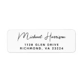 Étiquette Adresse de retour de script moderne (Devant)