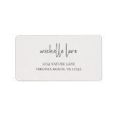 Étiquette Adresse de retour de script moderne élégant (Devant)