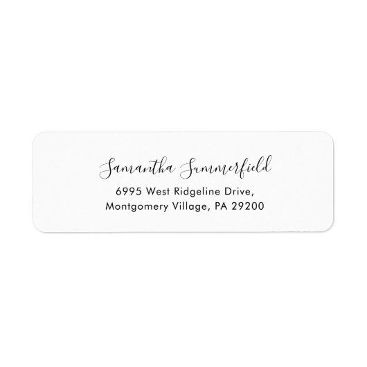 Étiquette Adresse de retour de script moderne simple (Devant)