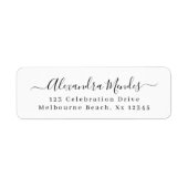 Étiquette Adresse de retour de script simple et moderne (Devant)