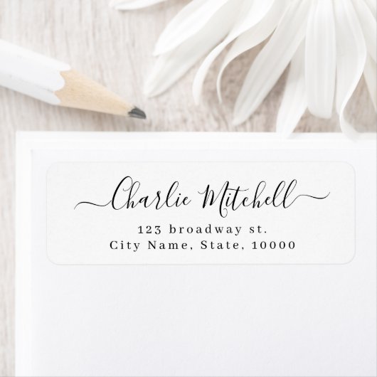 Étiquette Adresse de retour de script simple et moderne (En situation)