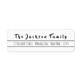 Étiquette Adresse de retour de script simple lettre main (Devant)