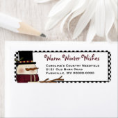 Étiquette Adresse de retour de Snowman primitif Label- Vacan (En situation)