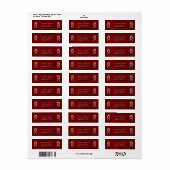 Étiquette Adresse de Retour de Style Baroque - Rouge (Feuille entière)