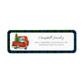 Étiquette Adresse de retour de Tartan Campbell du Camion Rou (Devant)