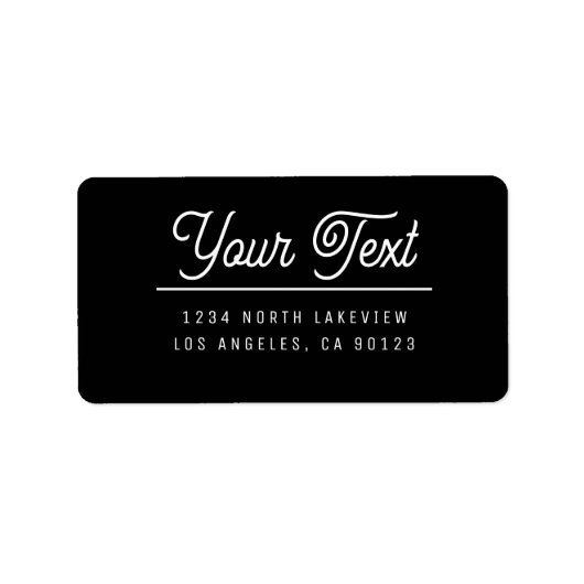 Étiquette Adresse de retour de texte personnalisable (Devant)