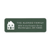 Étiquette Adresse de retour de vacances verte simple (Devant)