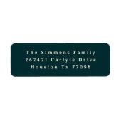 Étiquette adresse de retour de vacances verte traditionnelle (Devant)