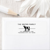 Étiquette Adresse de retour de vache (En situation)