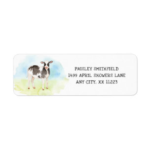 Étiquette Adresse de retour de veau mignon de vache,