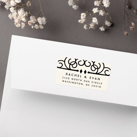 Étiquette Adresse de retour Déco Flourissant Surdimensionné 