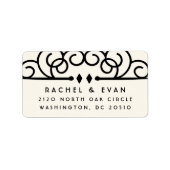 Étiquette Adresse de retour Déco Flourissant Surdimensionné  (Devant)