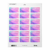 Étiquette Adresse de retour dégradé pastel rose violet tenda (Feuille entière)