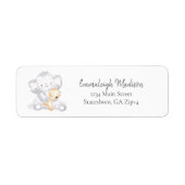 Étiquette Adresse de retour d'éléphant de bébé moderne (Devant)