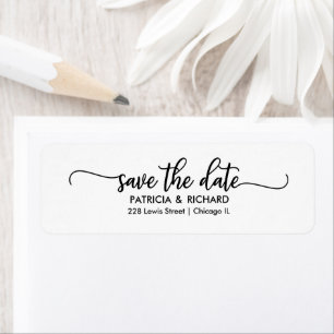 Étiquette Adresse de retour d'enregistrement Chic Calligraph