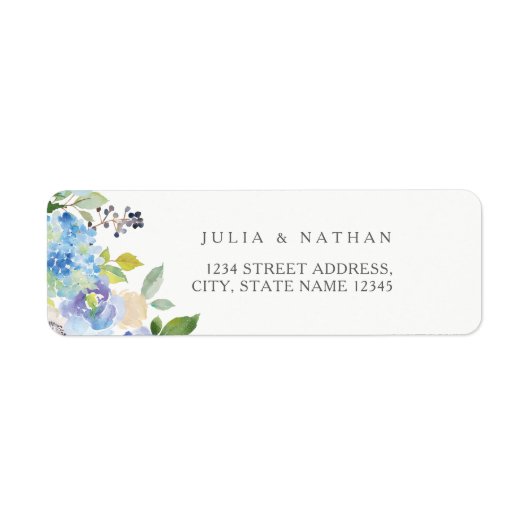 Étiquette Adresse de retour d'enveloppe de mariage florale b (Devant)