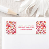 Étiquette Adresse de retour des cercles d'aquarelle rose Abs (En situation)