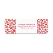 Étiquette Adresse de retour des cercles d'aquarelle rose Abs (Devant)