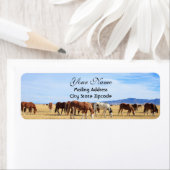 Étiquette Adresse de retour des chevaux Mustang (En situation)