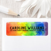 Étiquette Adresse de retour des couleurs Rainbow (En situation)