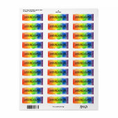 Étiquette Adresse de retour des couleurs Rainbow (Feuille entière)