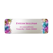 Étiquette Adresse de retour des cristaux d'iridescente (Devant)