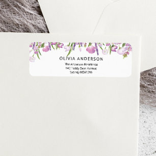 Étiquette Adresse de retour des fleurs de lavande
