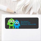 Étiquette Adresse de retour des monstres amusants (En situation)