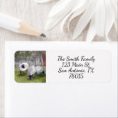 Étiquette Adresse de retour des moutons d'aquarelle (En situation)