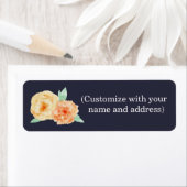 Étiquette Adresse de retour des Roses d'aquarelle (En situation)