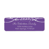 Étiquette Adresse de retour des voyants à chaîne violet et b (Devant)