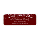 Étiquette Adresse de retour des voyants à chaînes rouges et  (Devant)