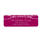 Étiquette Adresse de retour des voyants de chaîne rose et bl (Devant)