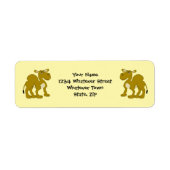 Étiquette Adresse de retour design chameau (Devant)