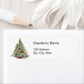 Étiquette Adresse de retour dessinée à la main dans l'arbre  (En situation)