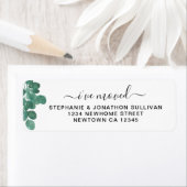 Étiquette Adresse de retour d'Eucalyptus que j'ai déplacée (En situation)