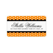 Étiquette Adresse de retour d'Halloween orange et noir (Devant)