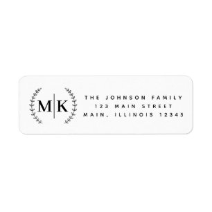Étiquette Adresse de retour d'initiale de famille de