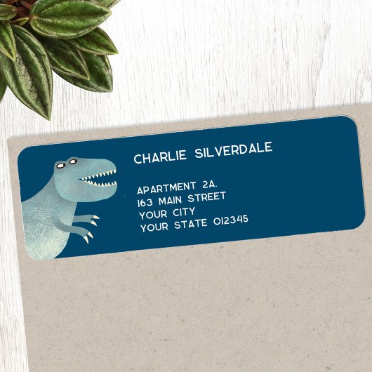 Étiquette Adresse de retour Dinosaur