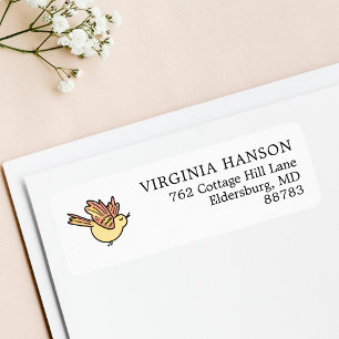 Étiquette Adresse de retour d'oiseaux mignon