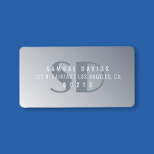 Étiquette Adresse de retour d'Ombre gris bleu moderne