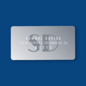 Étiquette Adresse de retour d'Ombre gris bleu moderne