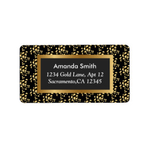 Étiquette Adresse de retour d'or de motif élégant de luxe