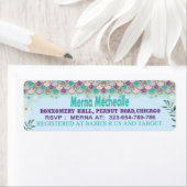 Étiquette adresse de retour du baby shower de la peau de sir (En situation)