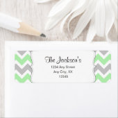 Étiquette Adresse de retour du baby shower Mint Grey Chevron (En situation)