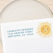 Étiquette Adresse de retour du Baby shower Sun