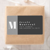 Étiquette Adresse de retour du bloc couleur gris moderne (En situation)