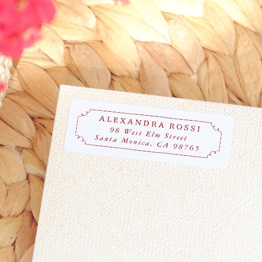 Étiquette Adresse de retour du cadre de dessin à main fantai