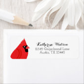 Étiquette Adresse de retour du cardinal rouge (En situation)