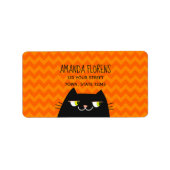 Étiquette Adresse de retour du chat noir (Devant)